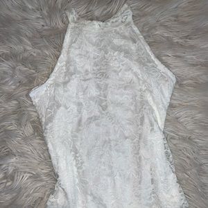 Lace high neck tank